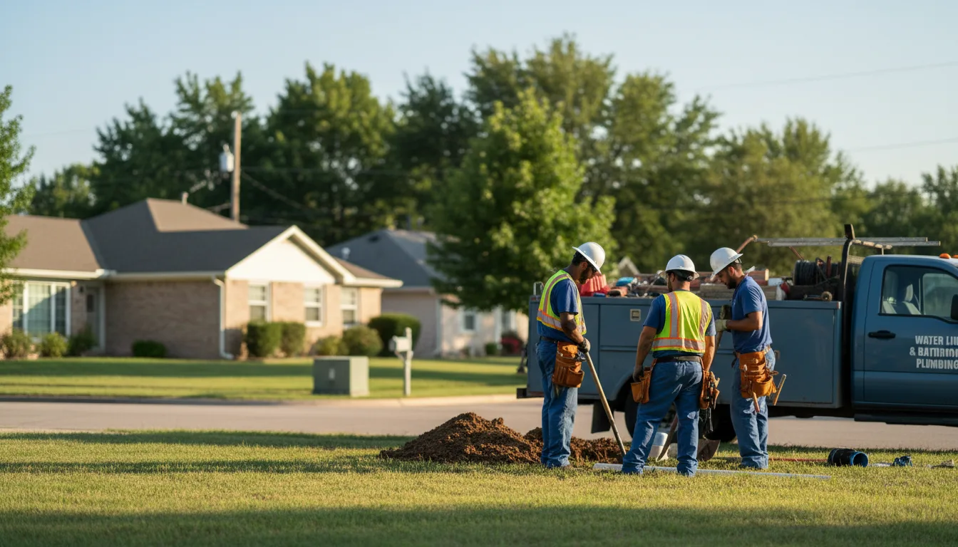 Residential water line and bathroom plumbing service in Centrahoma, OK